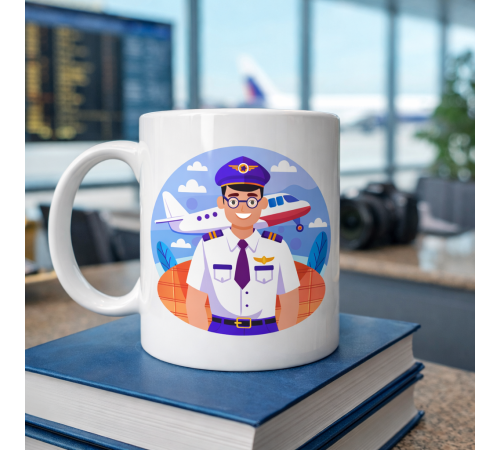 Pilot Tasarımlı Porselen Kupa MODEL 162 – Havacılık Temalı Kahve Kupası – Pilot Hediyesi – Uçak Desenli Beyaz Kupa – Ofis ve Günlük Kullanım Kupası