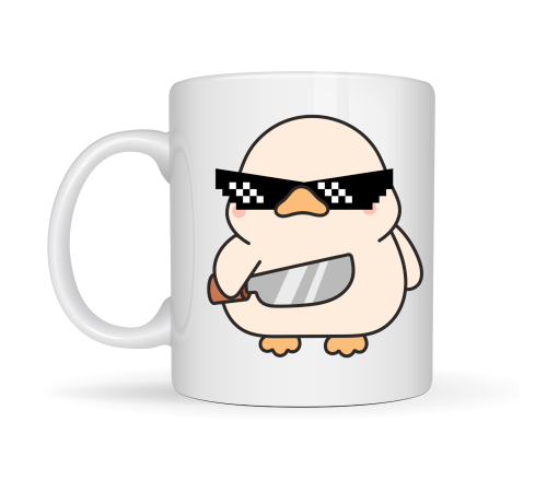 “Deal With It” Havalı Ördek Tasarımlı Porselen Kupa MODEL 80 – Eğlenceli, Mizahi & Hediyelik Kahve Kupası