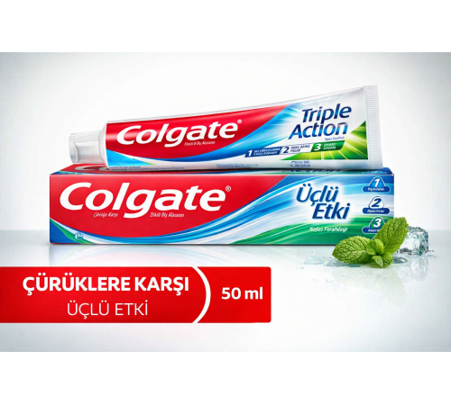 Colgate Üçlü Etki Diş Macunu 50 ml Çürük Koruma & Ferah Nefes 1 ADET