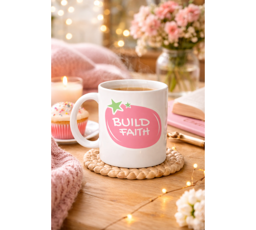 Build Faith "UMUDUNU İNŞA ET" Yazılı Porselen Kupa MODEL 151 – Motivasyon Temalı, Kahve & Çay Kupası – Hediye Seçeneği