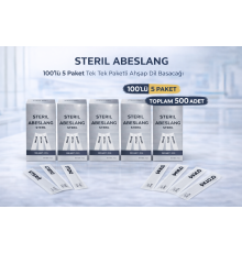 Steril Abeslang 100'lü 5 Paket Tek Tek Paketli Ahşap Dil Basacağı Medikal Spatula Toplam 500 Adet
