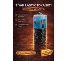 12 Kutu 600 Adet Siyah Lastik Toka Seti Siyah Renkli Saç Lastiği Çocuk ve Kadın Saç Tokası