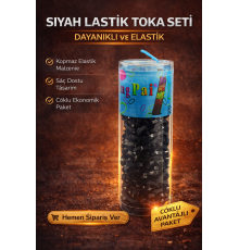 12 Kutu 600 Adet Siyah Lastik Toka Seti Siyah Renkli Saç Lastiği Çocuk ve Kadın Saç Tokası