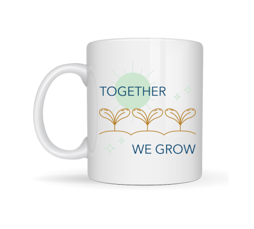 Together We Grow Tasarımlı Porselen Kupa Model 38 – Sevgi Temalı Özel Hediye Kupası