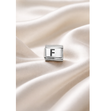 Nomination Uyumlu F Harf Charm , Çelik Bileklik Aksesuarı , Kişiye Özel Harf Modülü , Şık & Minimal