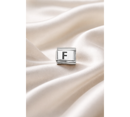 Nomination Uyumlu F Harf Charm , Çelik Bileklik Aksesuarı , Kişiye Özel Harf Modülü , Şık & Minimal