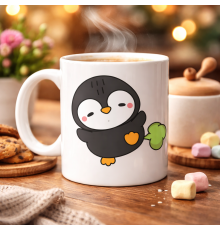 Şaşkın Penguen Tasarımlı Porselen Kupa MODEL 89 – Eğlenceli, Neşeli ve Sıcacık Kahve Keyfi