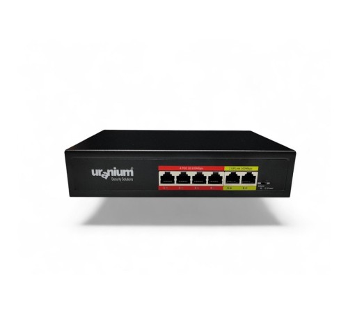 URANIUM POE-4002-48W 4 PORT 10/100 + 2 PORT 10/100 RJ45 UPLINK WATCH-DOG POE SWITCH(REALTEK CHIPSET)