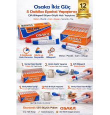 Osaka İkiz Güç 5 Dakika Epoksi Yapıştırıcı Çift Bileşenli Güçlü Hızlı Yapıştırıcı 12Adet
