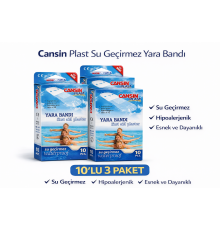 Cansın Plast Su Geçirmez Yara Bandı 10'lu 3 Paket Waterproof First Aid Plaster