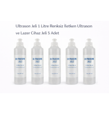 Ultrason Jeli 1 Litre Renksiz İletken Ultrason ve Lazer Cihaz Jeli 5 Adet