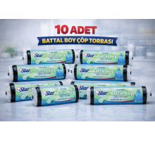 Star Plus Standart Battal Boy Atık Poşeti 75x90 cm 10lu Dayanıklı Büyük Boy Atık Torbası 10 Adet