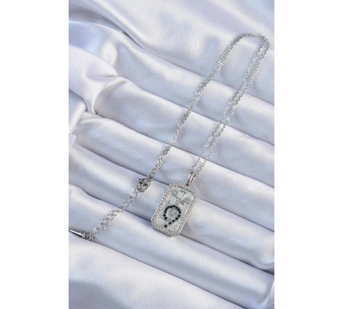 316L Çelik Zincir Gümüş Renk Zirkon Taşlı Minimal Papatya Figürlü Tarot Kolye