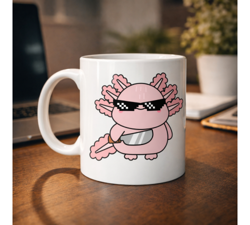 Cool Axolotl Tasarımlı Porselen Kupa MODEL 83 – Eğlenceli, Sevimli ve Enerji Dolu Kahve Kupası