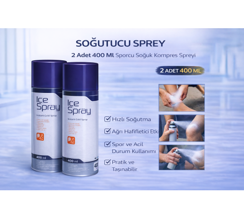 Soğutucu Sprey 400 Ml 2 Adet Sporcu Soğuk Kompres Spreyi