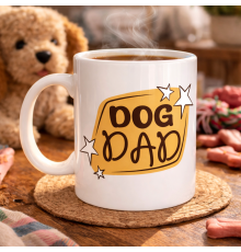 Dog Dad Kupa MODEL 184 – Köpek Babası Temalı Porselen Kahve Kupası – Köpek Severlere Özel Hediyelik Kupa
