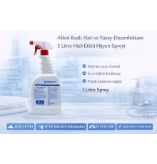 Alkol Bazlı Alet ve Yüzey Dezenfektanı 1 Litre Hızlı Etkili Hijyen Spreyi 1 ADET