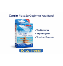 Cansın Plast Su Geçirmez Yara Bandı 10'lu 1 Paket Waterproof First Aid Plaster