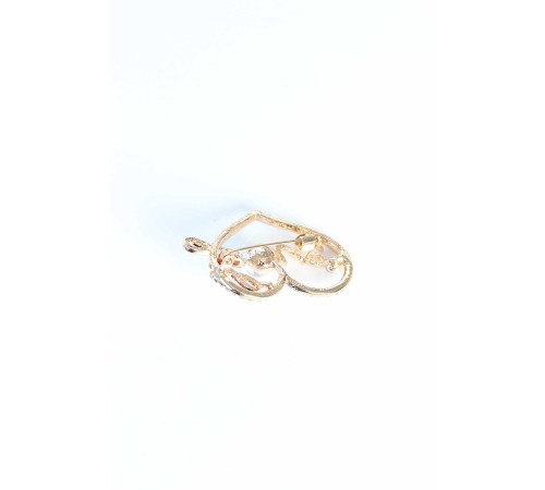 Zirkon Taşlı Metal Broş