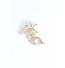Zirkon Taşlı Metal Broş