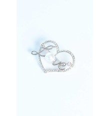 Zirkon Taşlı Metal Broş