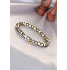 Hematit Silver Gold Renk Doğal Taş Erkek Bileklik