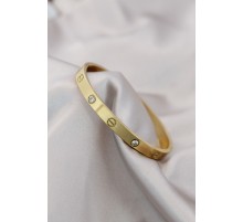 316L Çelik Gold Renk Zirkon Taşlı Bileklik