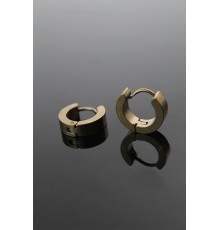 316L Çelik Gold Renk Halka Model Çift Küpe
