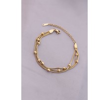 316L Kararmaz Çelik Gold Renk Top Zincirli Kadın Bileklik