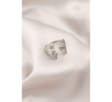 Gümüş Renk Metal Kelebek Model Kadın Yüzük