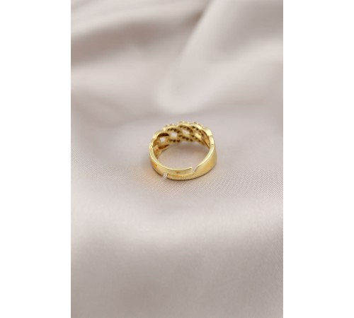 Gold Renk Metal Zincir Model Taşlı Kadın Yüzük Gold Renk Metal Zincir Model Taşlı Kadın Yüzük