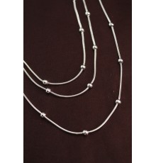 316L Çelik Gümüş Renk Minimal Topçuk Model Çoklu Kolye