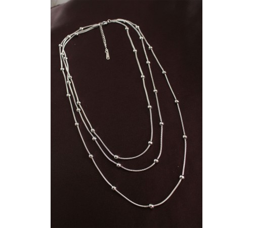 316L Çelik Gümüş Renk Minimal Topçuk Model Çoklu Kolye