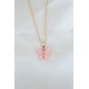 Gold Kaplama Pembe Sedefli Kelebek Kolye