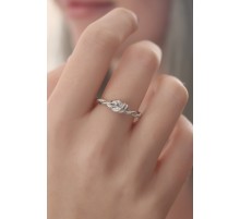 Gümüş Renk Halat Düğüm Model Kadın Yüzük