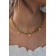 Çelik Gold Renk Kalın Zincir Model Kalp Figür Kadın Kolye