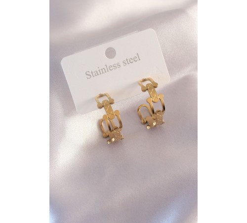 Çelik Gold Renk Tifanny Zincir Model Kadın Küpe Çelik Gold Renk Tifanny Zincir Model Kadın Küpe