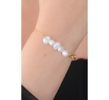 Gold Renk İnci Boncuk Model Kadın Bileklik