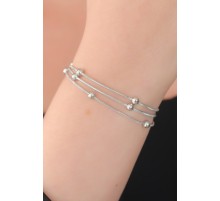 316L Çelik Gümüş Renk Minimal Top Figür Kadın Bileklik