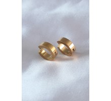 316L Çelik Gold Renk Sıkıştırmalı Erkek Küpe