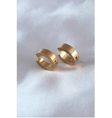 316L Çelik Gold Renk Sıkıştırmalı Erkek Küpe