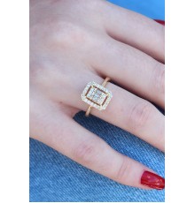 Gold Renk Baget Zirkon Taşlı Kadın Yüzük
