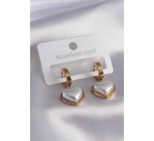 316L Çelik Gold Renk Kalp Model Kadın Küpe