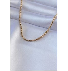 316L Çelik Gold Renk Burgu Model 45 cm Kadın Kolye