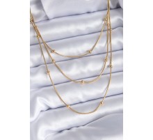 316L Çelik Gold Renk 3'lü Minimal Toplu Kadın Kolye