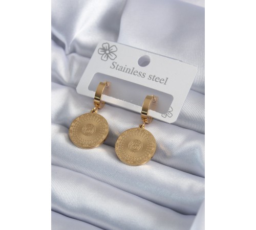 316L Çelik Gold Renk İşleme Detay Kadın Küpe 316L Çelik Gold Renk İşleme Detay Kadın Küpe