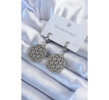 316L Çelik Gümüş Renk Lotus Model Kadın Küpe