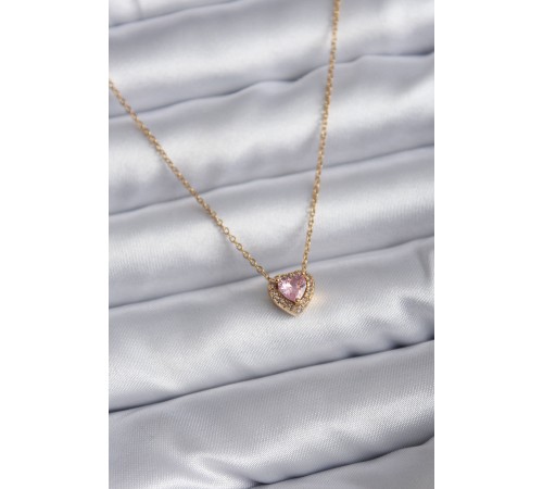 316L Çelik Zincir Gold Renk Pembe Zirkon Taşlı Charm Kadın Kolye 316L Çelik Zincir Gold Renk Pembe Zirkon Taşlı Charm Kadın Kolye