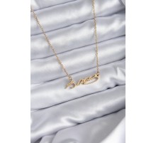 316L Çelik Zincir Gold Renk Atatürk İmzası Model Kadın Kolye