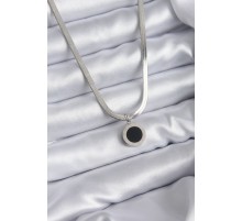 316L Çelik Gümüş Renk İtalyan Zincir Model İşleme Detay Kadın Kolye